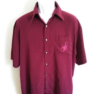 FANDANGO Burgundy Short Sleeve SCORPIONS Button up